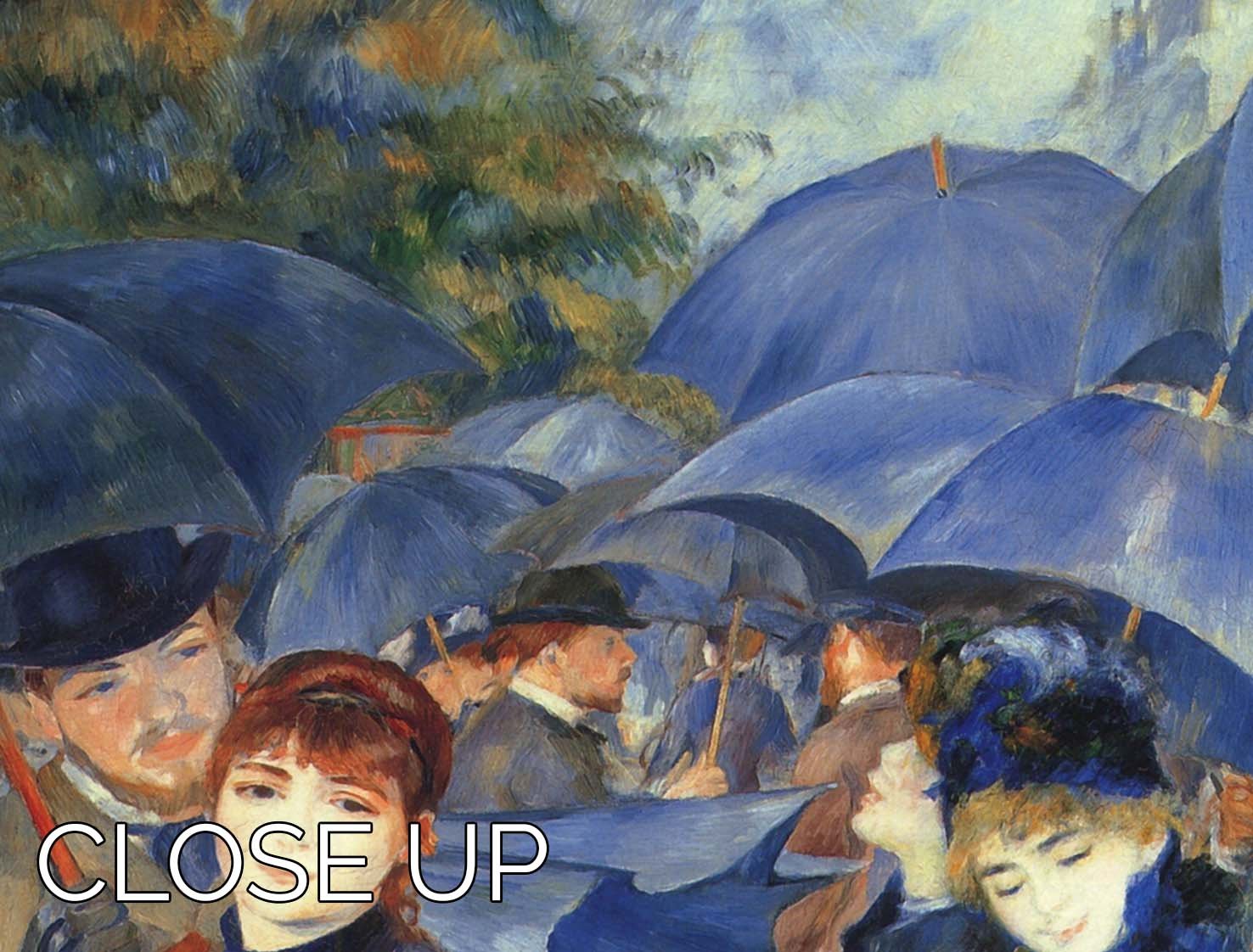 The umbrellas by Renoir 3 Split Panel Canvas Print - Canvas Art Rocks - 3