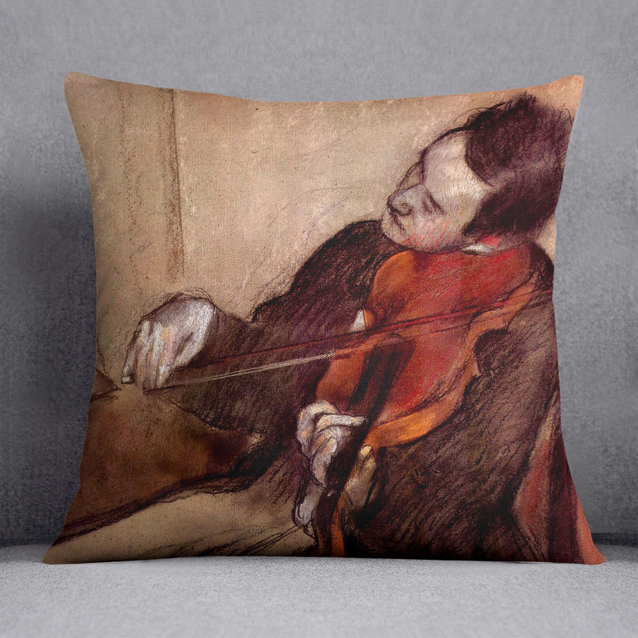 The violinist 1 by Degas Cushion