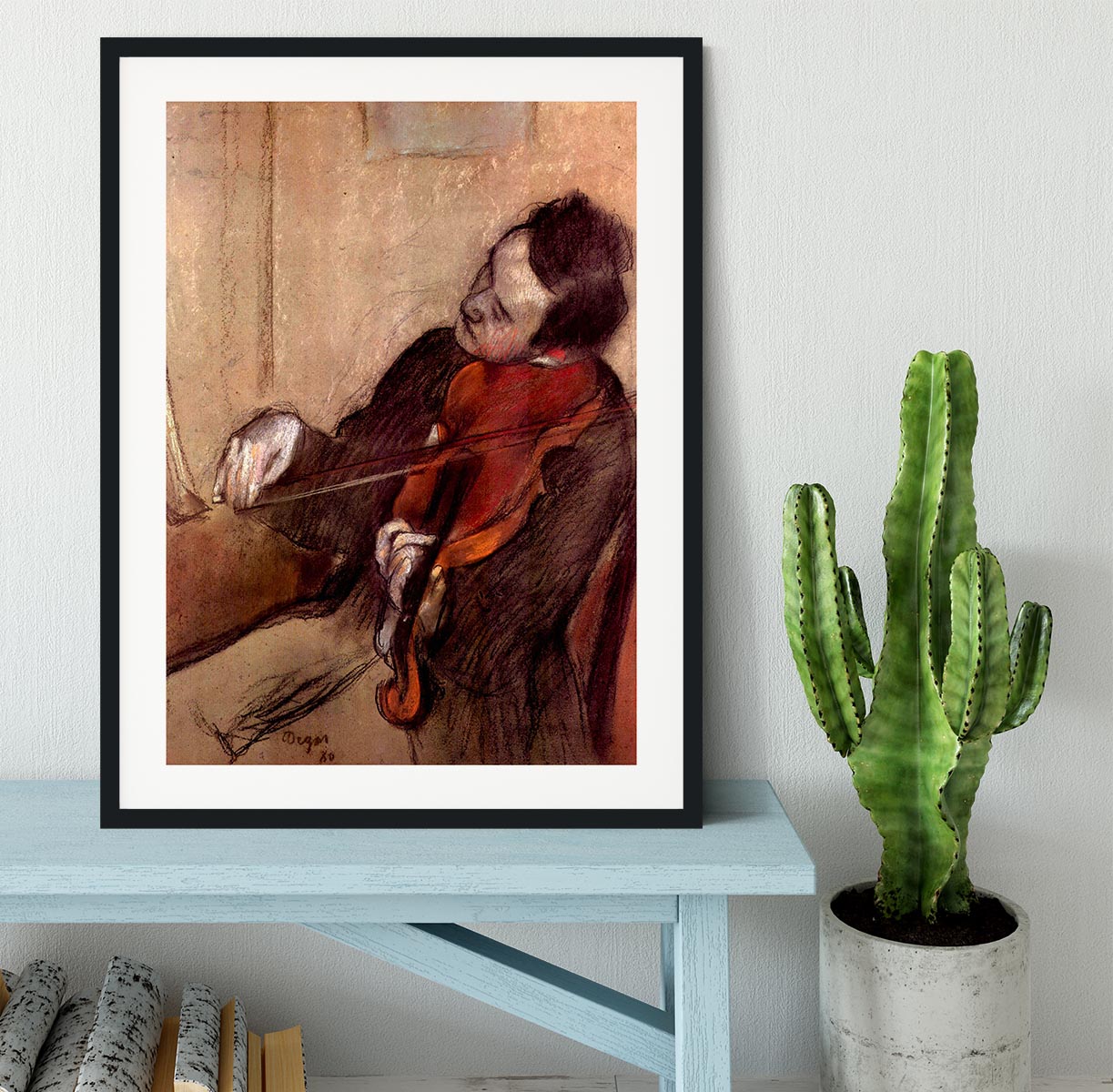 The violinist 1 by Degas Framed Print - Canvas Art Rocks - 1