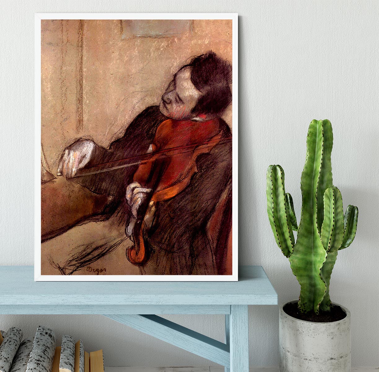 The violinist 1 by Degas Framed Print - Canvas Art Rocks -6