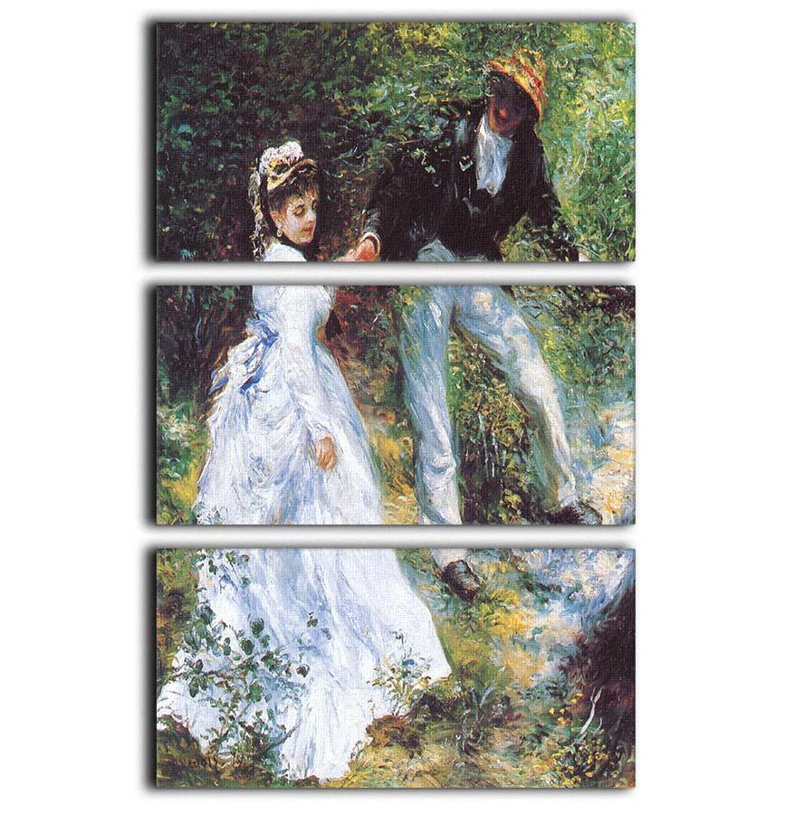 The walk by Renoir 3 Split Panel Canvas Print - Canvas Art Rocks - 1