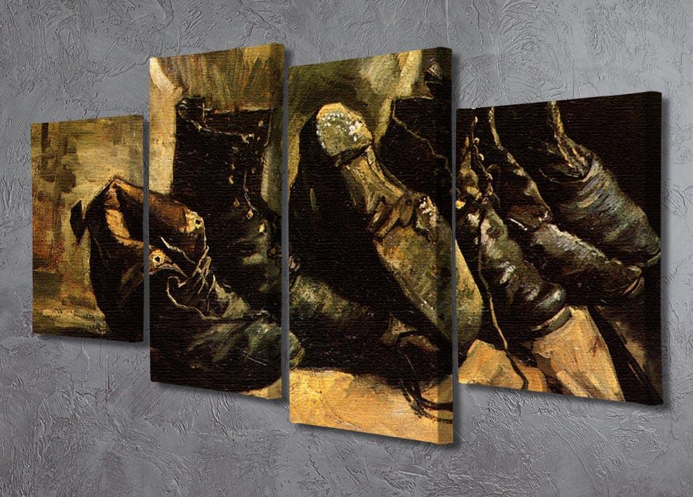 Three Pairs of Shoes by Van Gogh 4 Split Panel Canvas - Canvas Art Rocks - 2