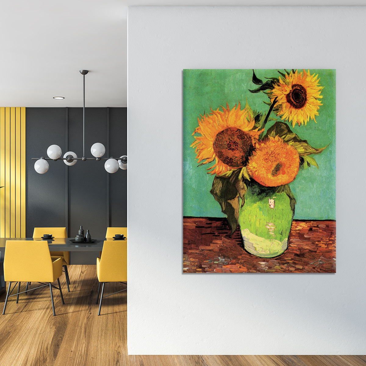 Three Sunflowers in a Vase by Van Gogh Canvas Print or Poster - Canvas Art Rocks - 4