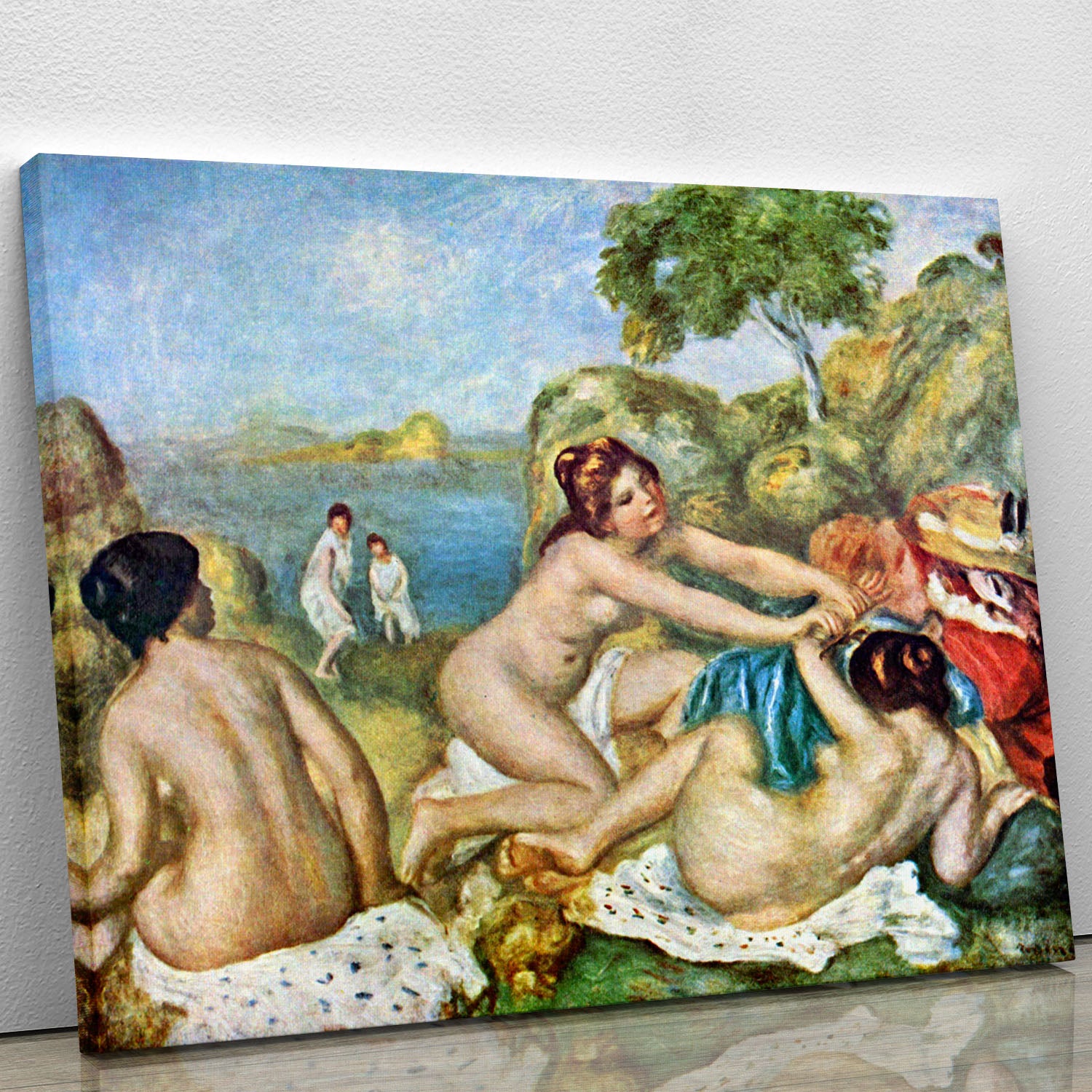 Three bathing girls with crab by Renoir Canvas Print or Poster - Canvas Art Rocks - 1