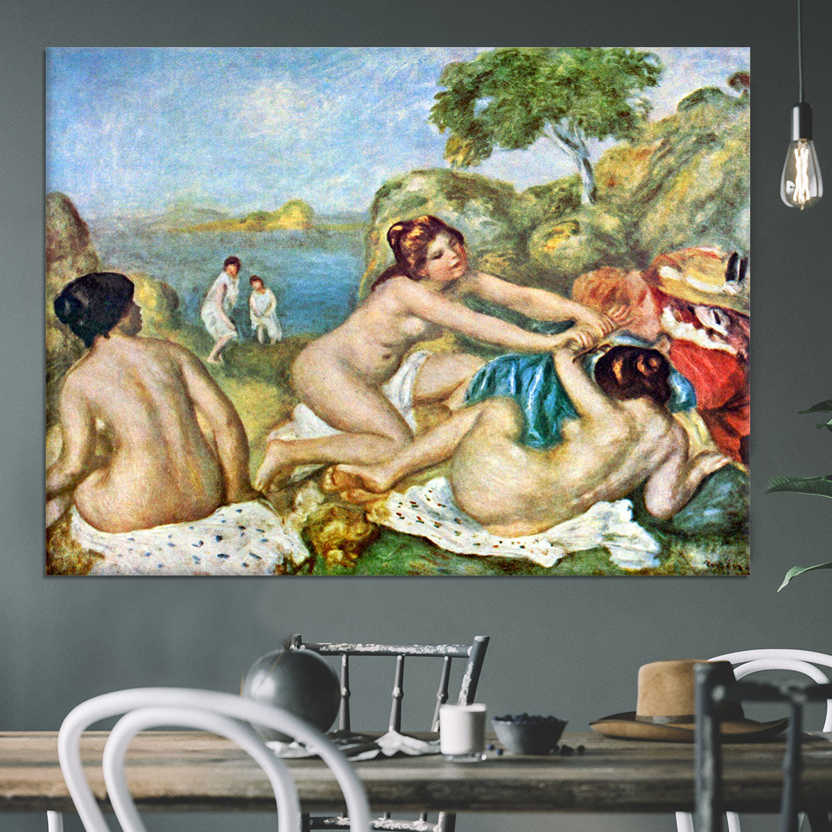 Three bathing girls with crab by Renoir Canvas Print or Poster - Canvas Art Rocks - 3