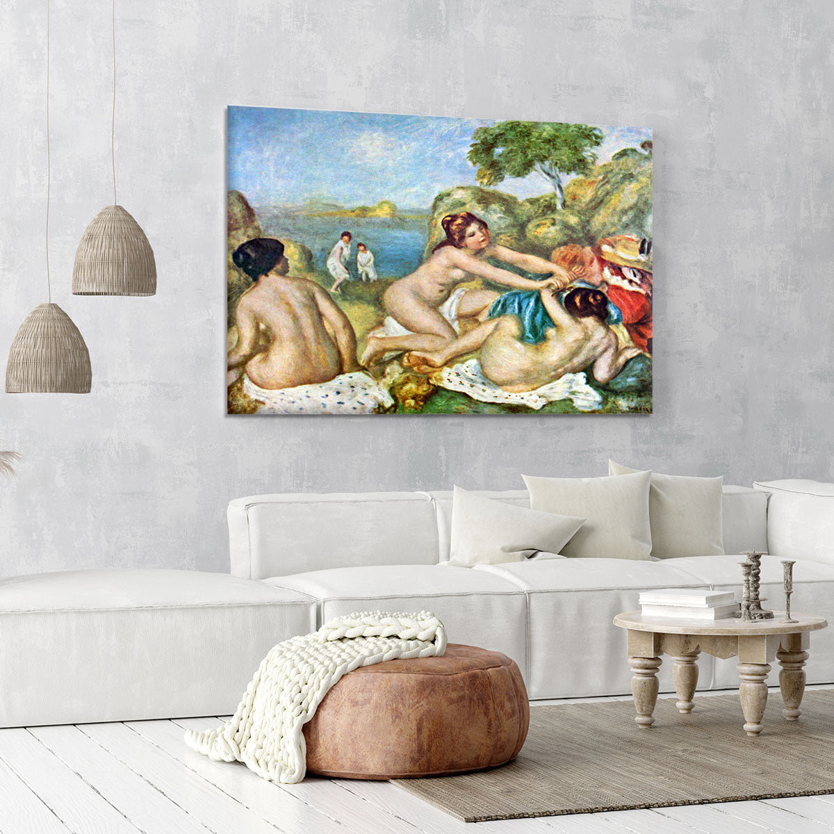 Three bathing girls with crab by Renoir Canvas Print or Poster - Canvas Art Rocks - 6