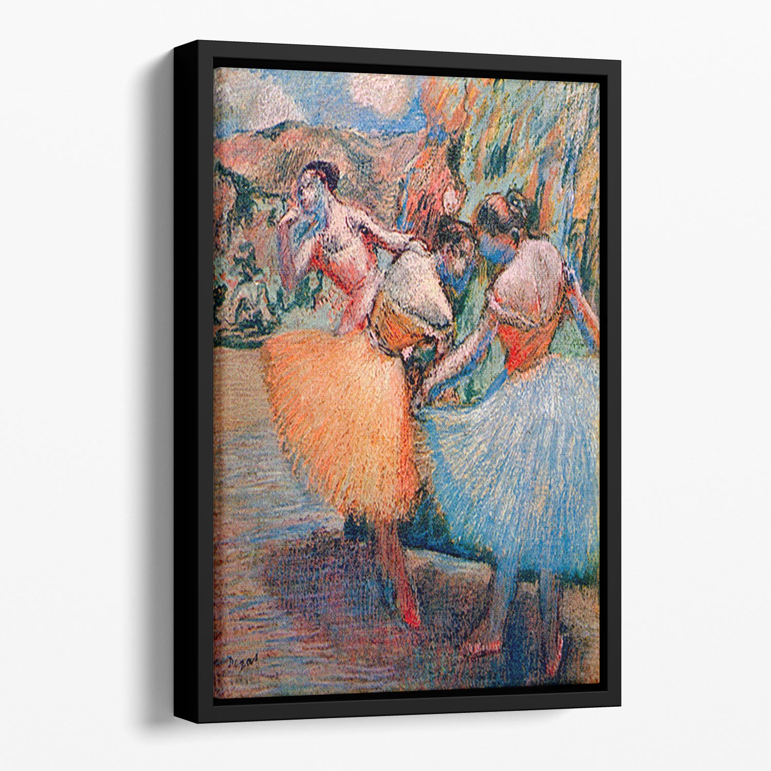 Three dancers 1 by Degas Floating Framed Canvas