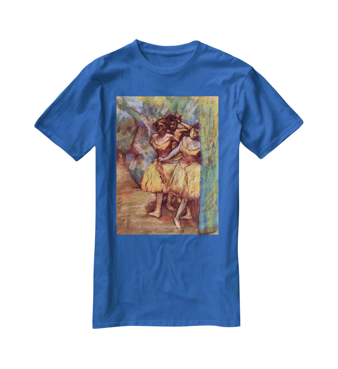 Three dancers behind the scenes by Degas T-Shirt - Canvas Art Rocks - 2