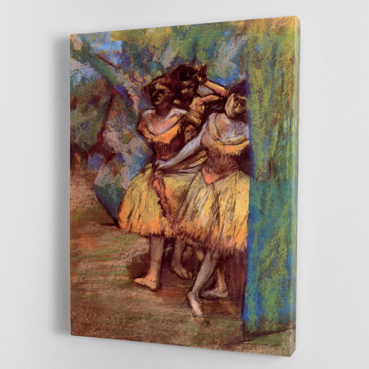 Three dancers behind the scenes by Degas Canvas Print or Poster - Canvas Art Rocks - 1