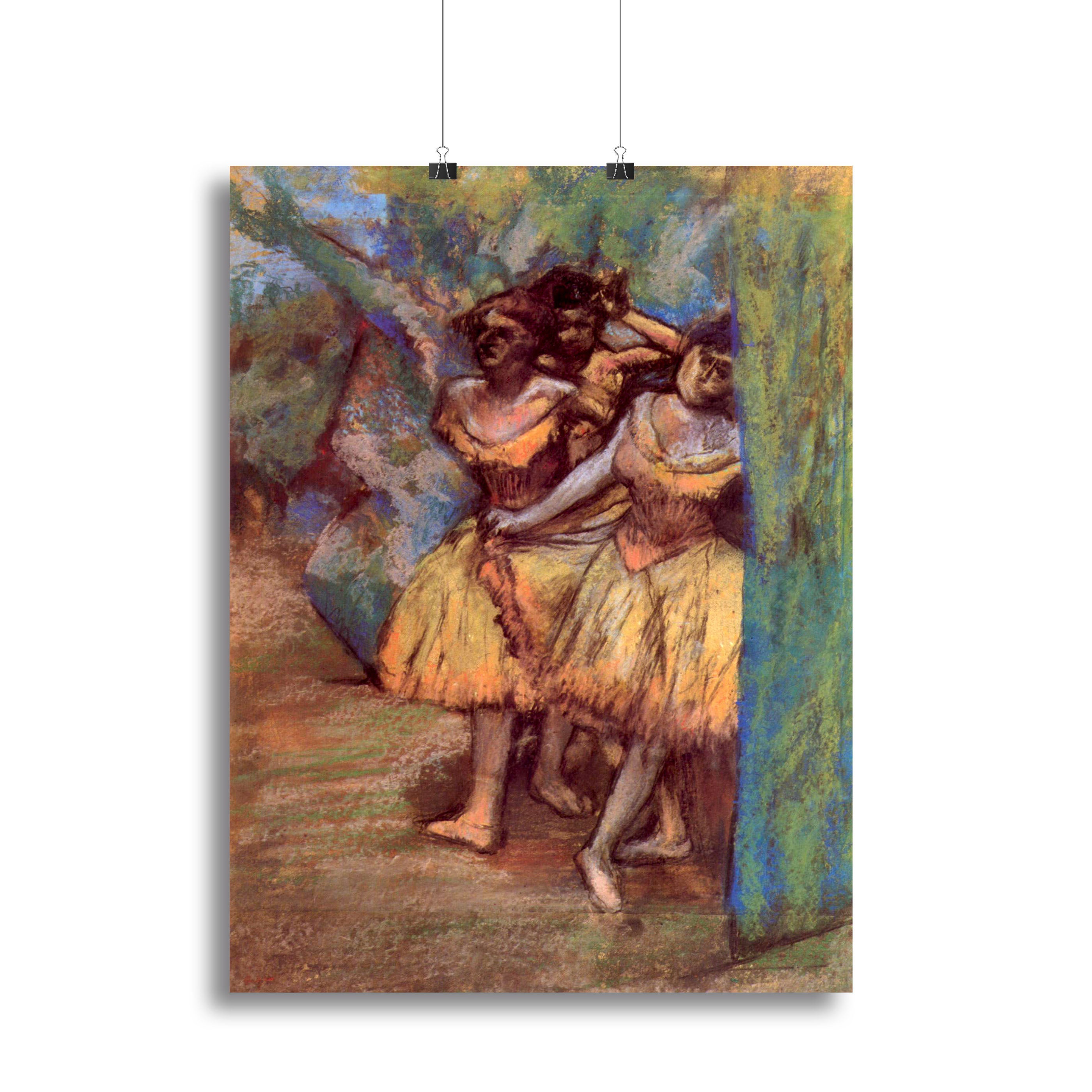Three dancers behind the scenes by Degas Canvas Print or Poster - Canvas Art Rocks - 2