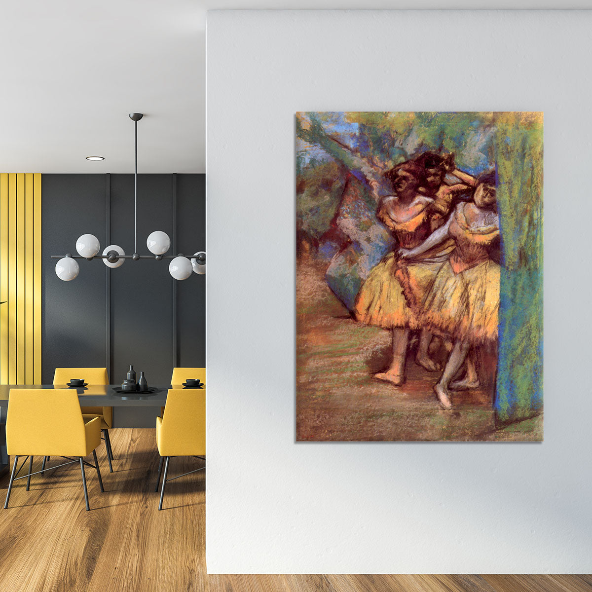 Three dancers behind the scenes by Degas Canvas Print or Poster - Canvas Art Rocks - 4
