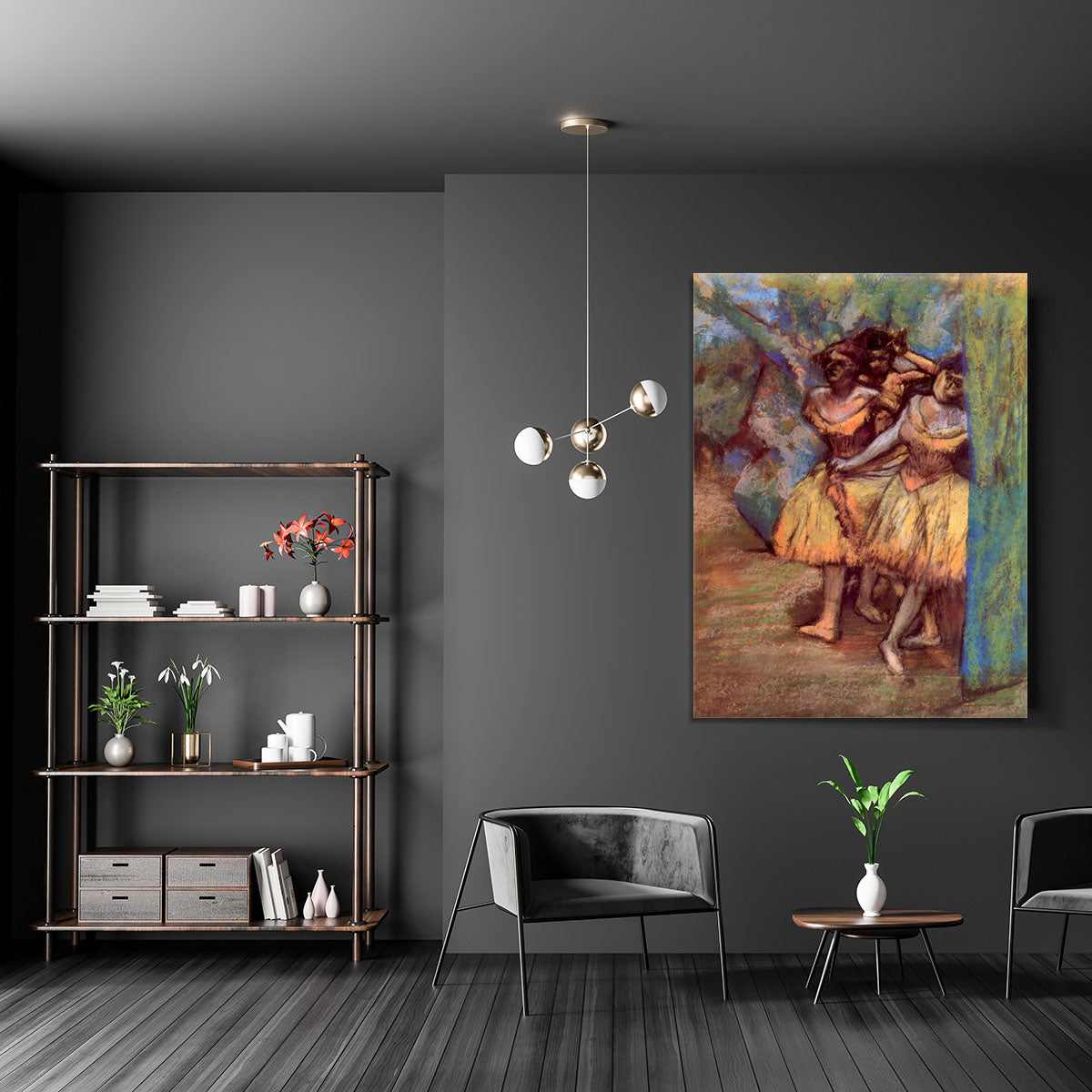 Three dancers behind the scenes by Degas Canvas Print or Poster - Canvas Art Rocks - 5