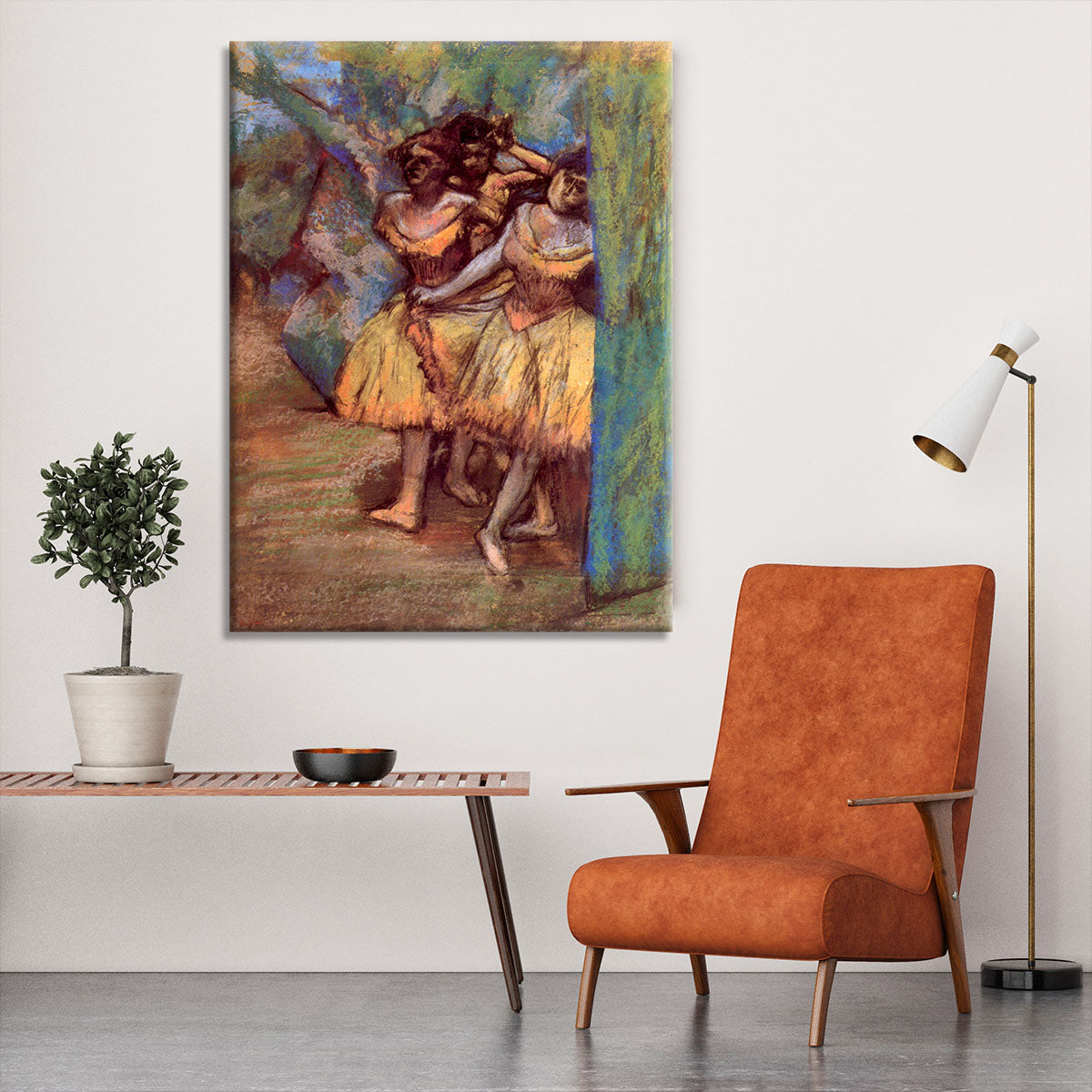 Three dancers behind the scenes by Degas Canvas Print or Poster - Canvas Art Rocks - 6