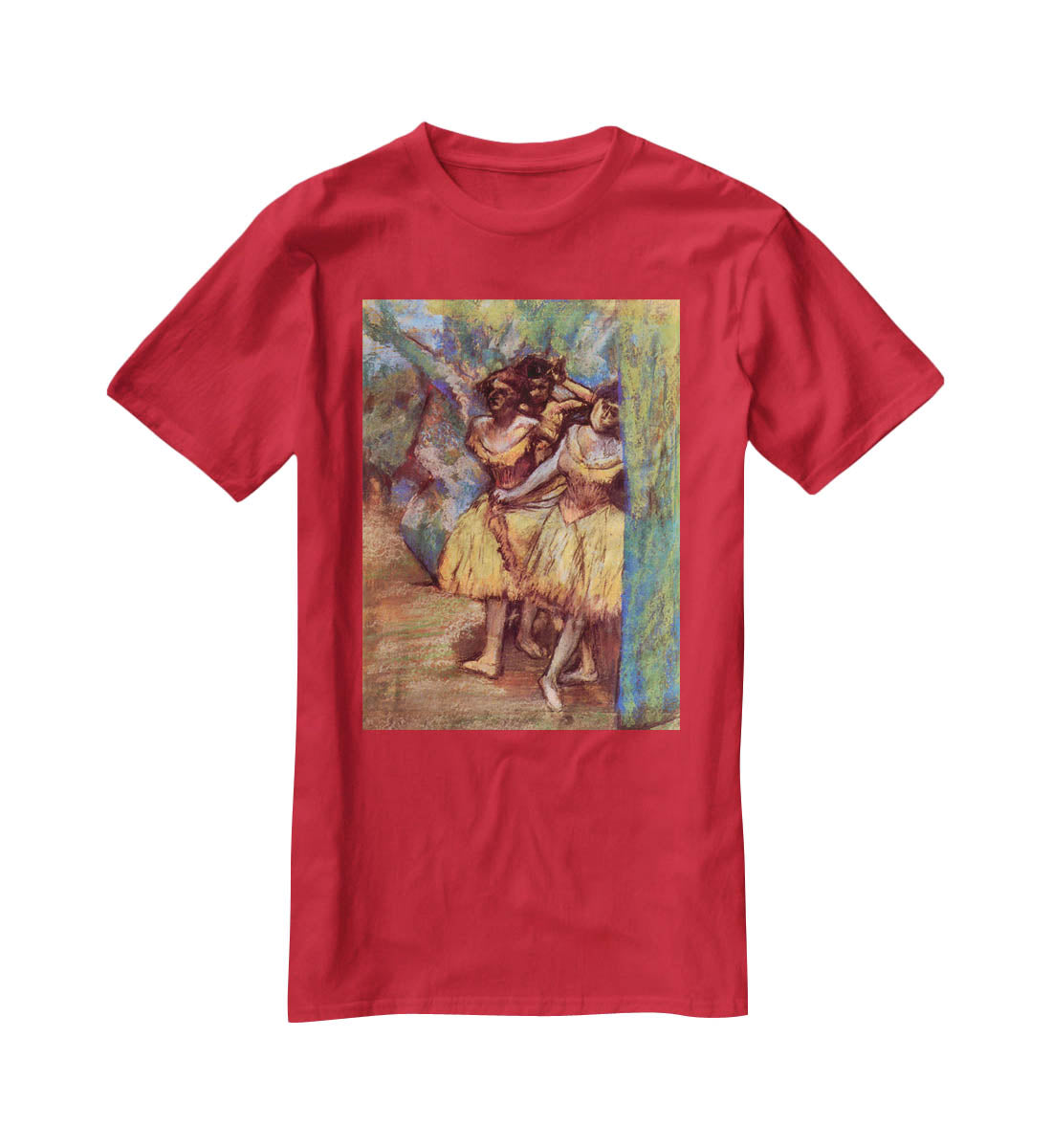 Three dancers behind the scenes by Degas T-Shirt - Canvas Art Rocks - 4