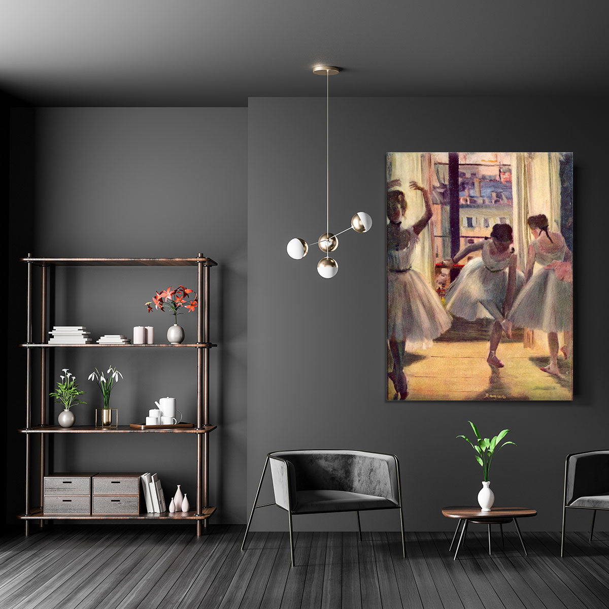 Three dancers in a practice room by Degas Canvas Print or Poster - Canvas Art Rocks - 5