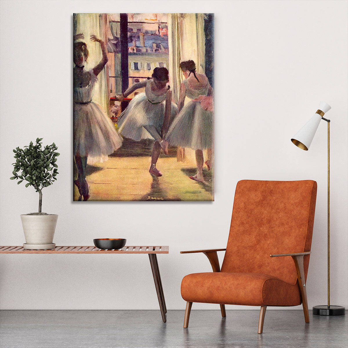 Three dancers in a practice room by Degas Canvas Print or Poster - Canvas Art Rocks - 6