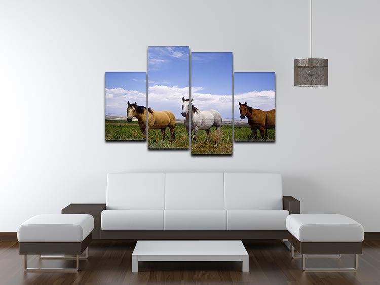 Three horses of a different color 4 Split Panel Canvas - Canvas Art Rocks - 3