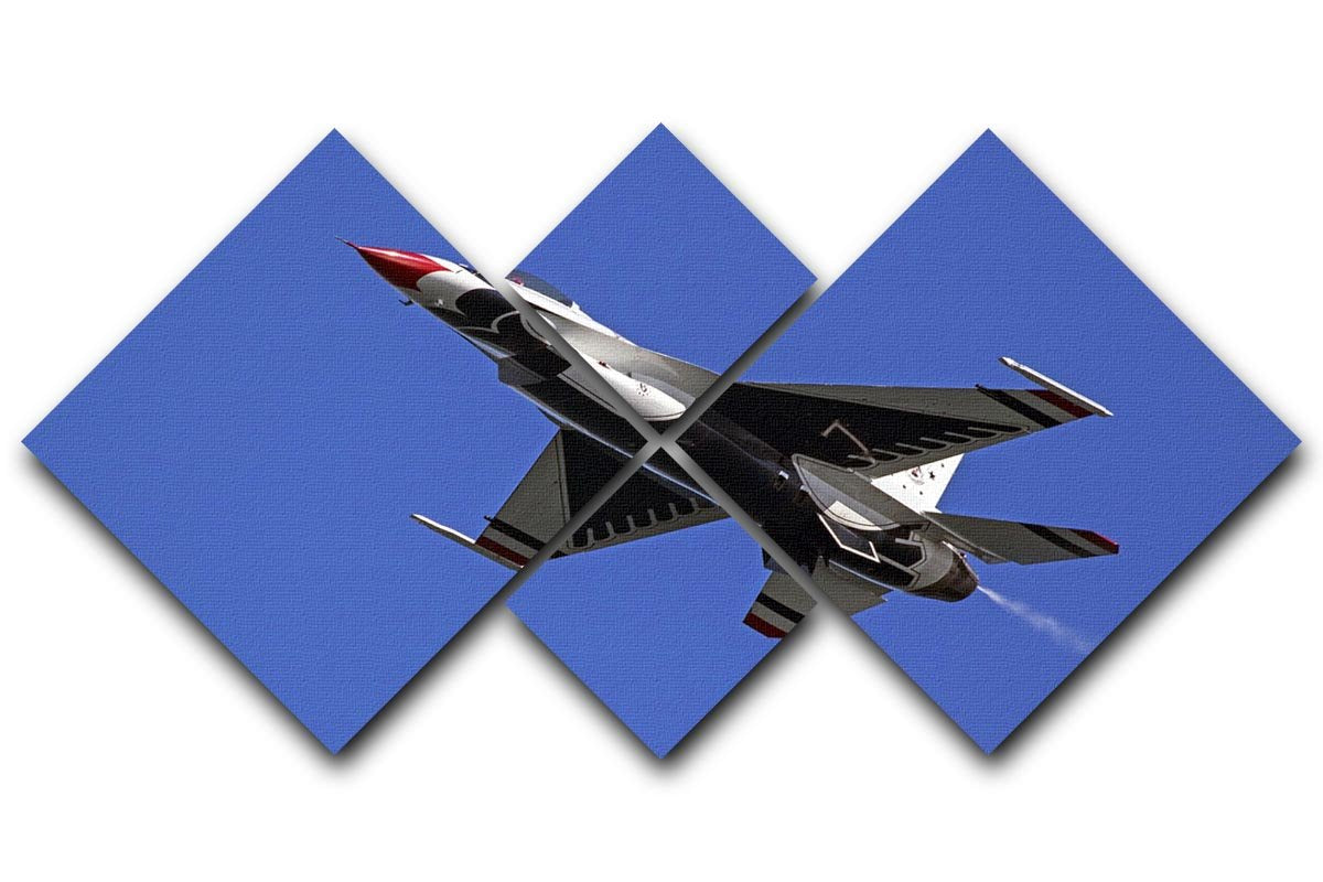 Thunderbirds F-16 fighter 4 Square Multi Panel Canvas  - Canvas Art Rocks - 1