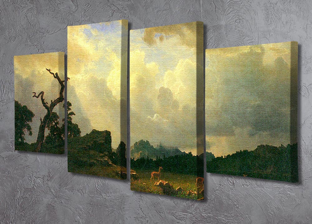 Thunderstorms in the Rocky Mountains by Bierstadt 4 Split Panel Canvas - Canvas Art Rocks - 2
