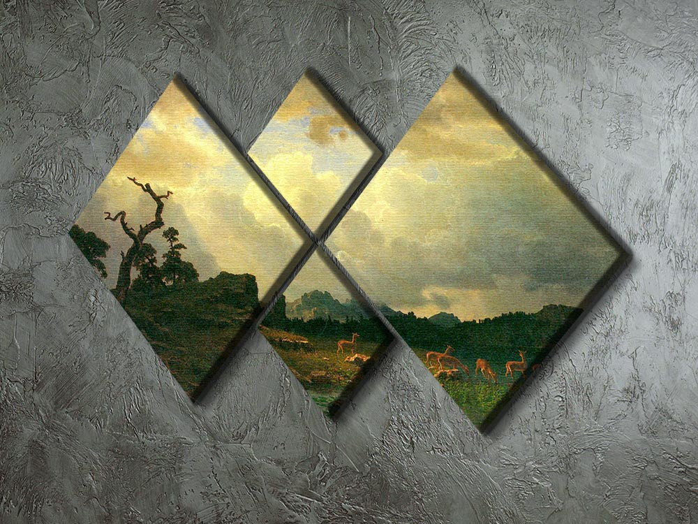 Thunderstorms in the Rocky Mountains by Bierstadt 4 Square Multi Panel Canvas - Canvas Art Rocks - 2