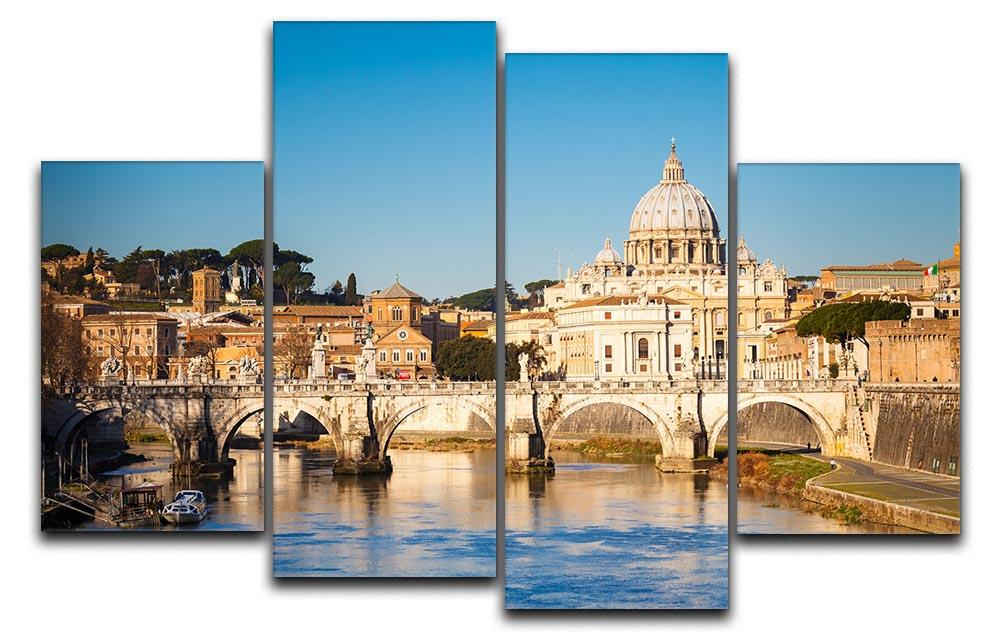 Tiber and St Peter s cathedral 4 Split Panel Canvas  - Canvas Art Rocks - 1