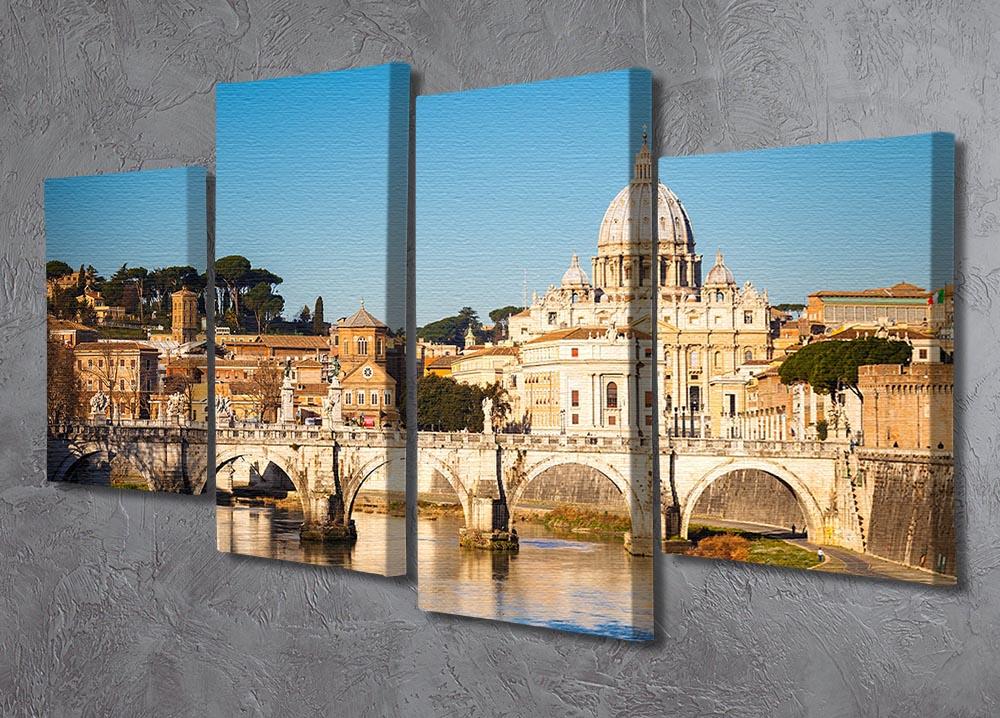 Tiber and St Peter s cathedral 4 Split Panel Canvas  - Canvas Art Rocks - 2