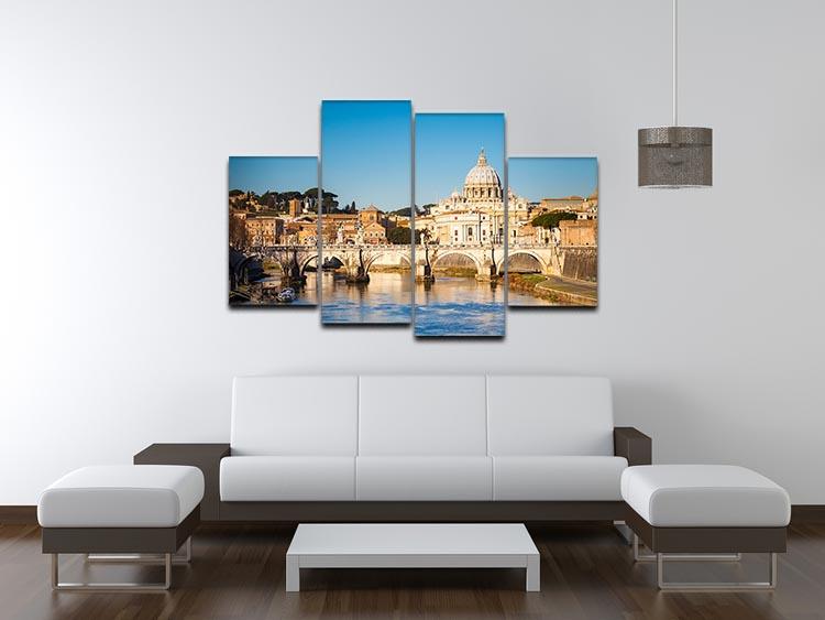 Tiber and St Peter s cathedral 4 Split Panel Canvas  - Canvas Art Rocks - 3