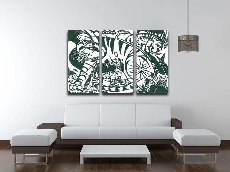 Tiger by Franz Marc 3 Split Panel Canvas Print - Canvas Art Rocks - 3