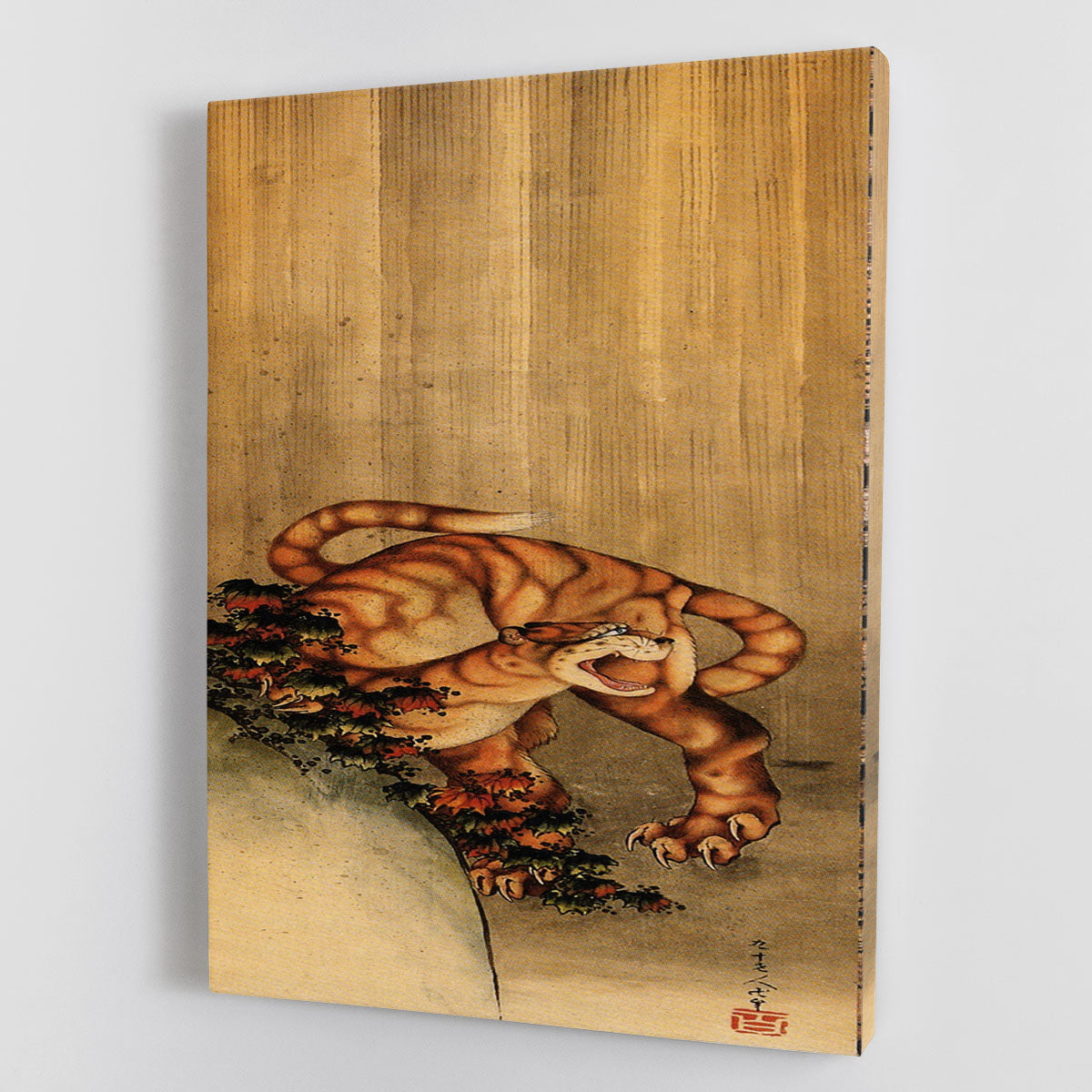 Tiger in the rain by Hokusai Canvas Print or Poster - Canvas Art Rocks - 1