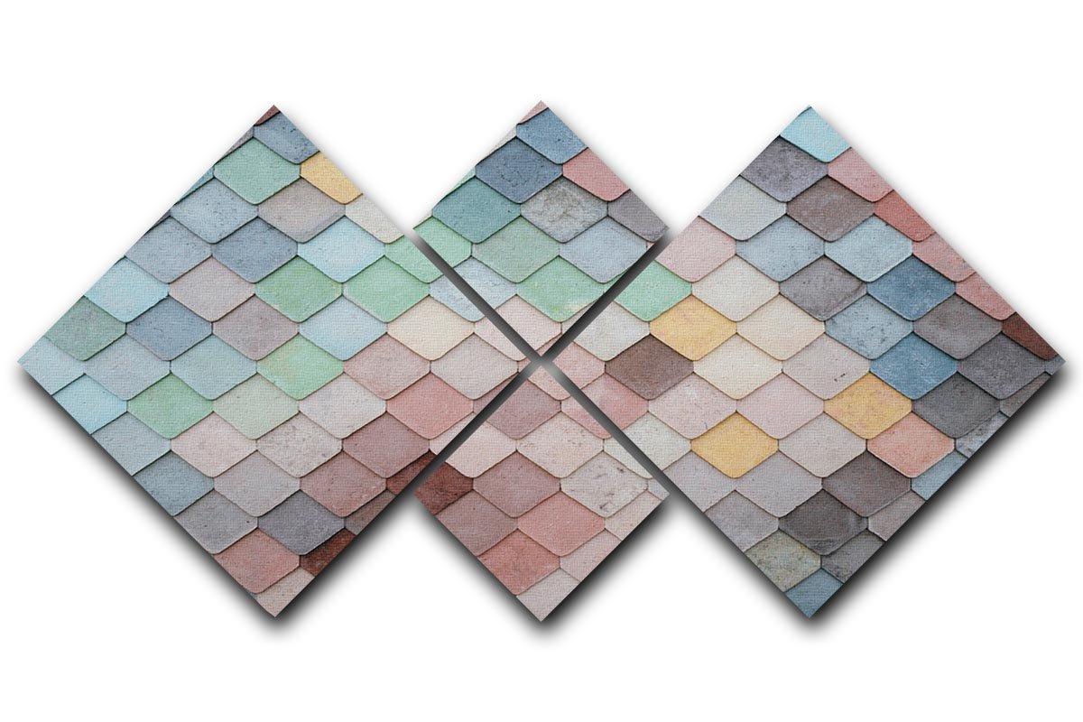 Tiles Art 4 Square Multi Panel Canvas  - Canvas Art Rocks - 1