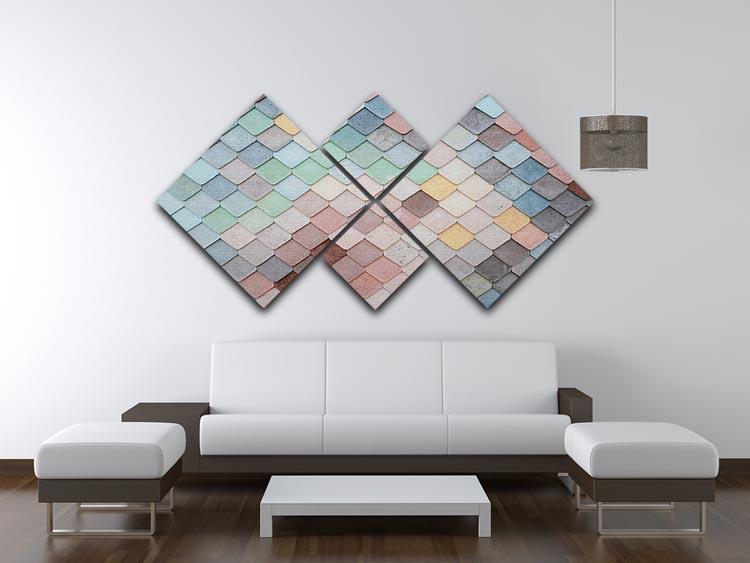 Tiles Art 4 Square Multi Panel Canvas - Canvas Art Rocks - 3