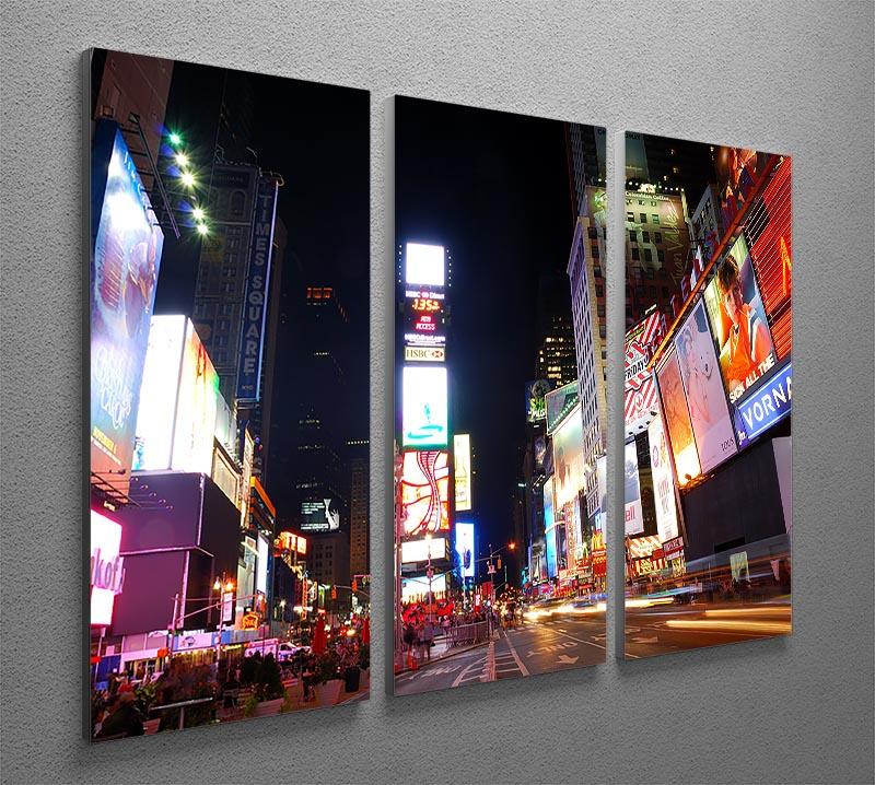 Times Square featured with Broadway Theaters 3 Split Panel Canvas Print - Canvas Art Rocks - 2