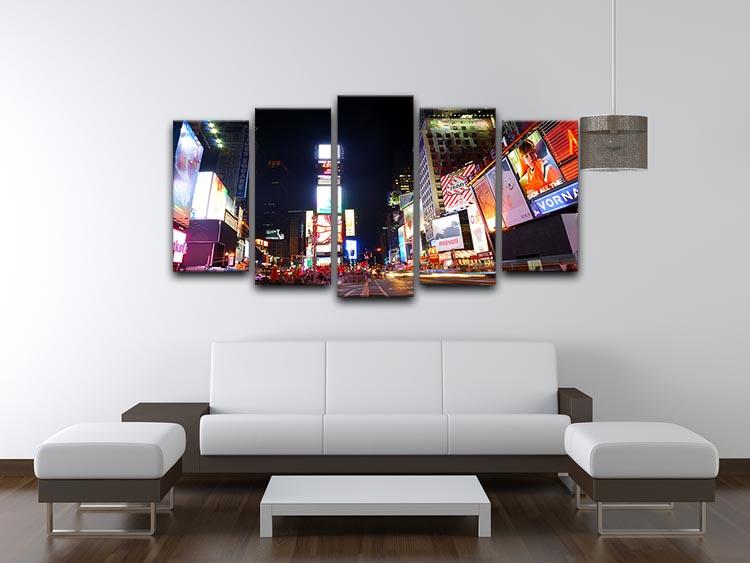 Times Square featured with Broadway Theaters 5 Split Panel Canvas  - Canvas Art Rocks - 3