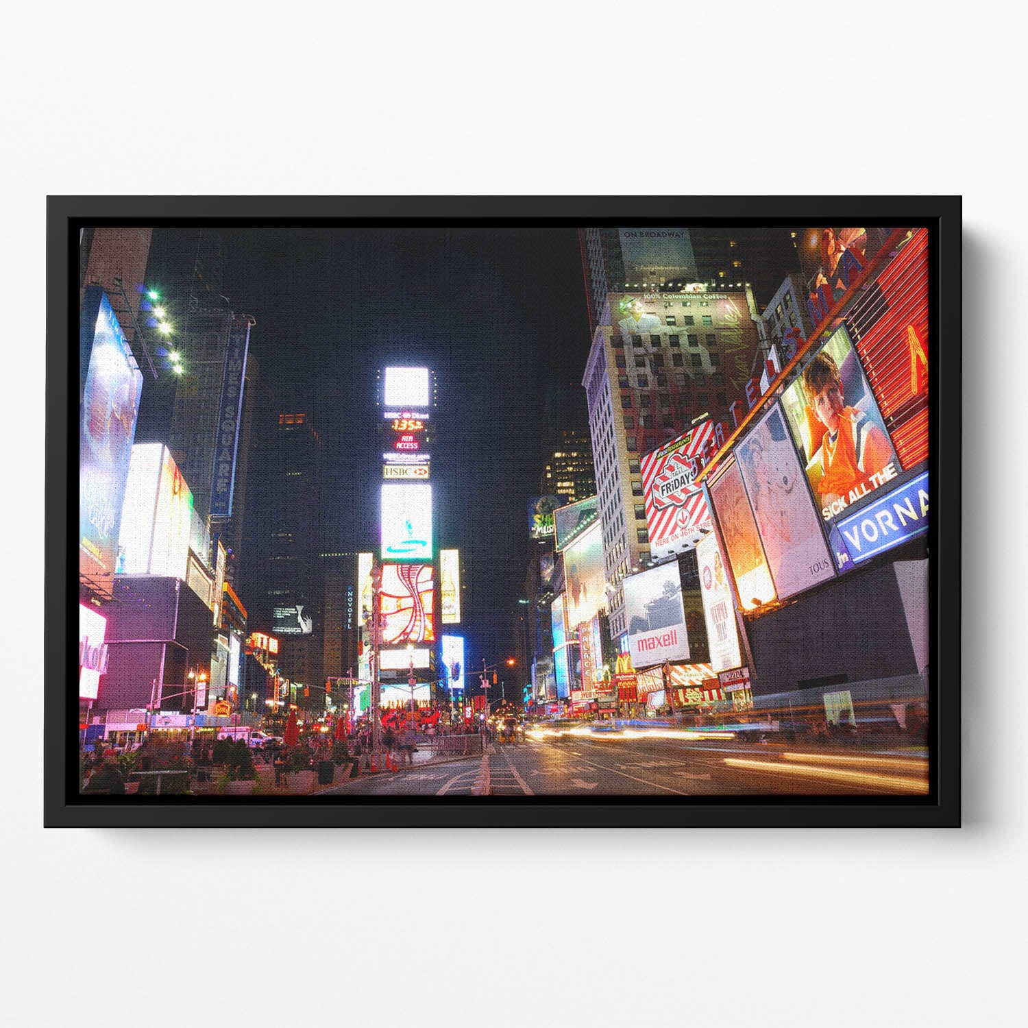 Times Square featured with Broadway Theaters Floating Framed Canvas