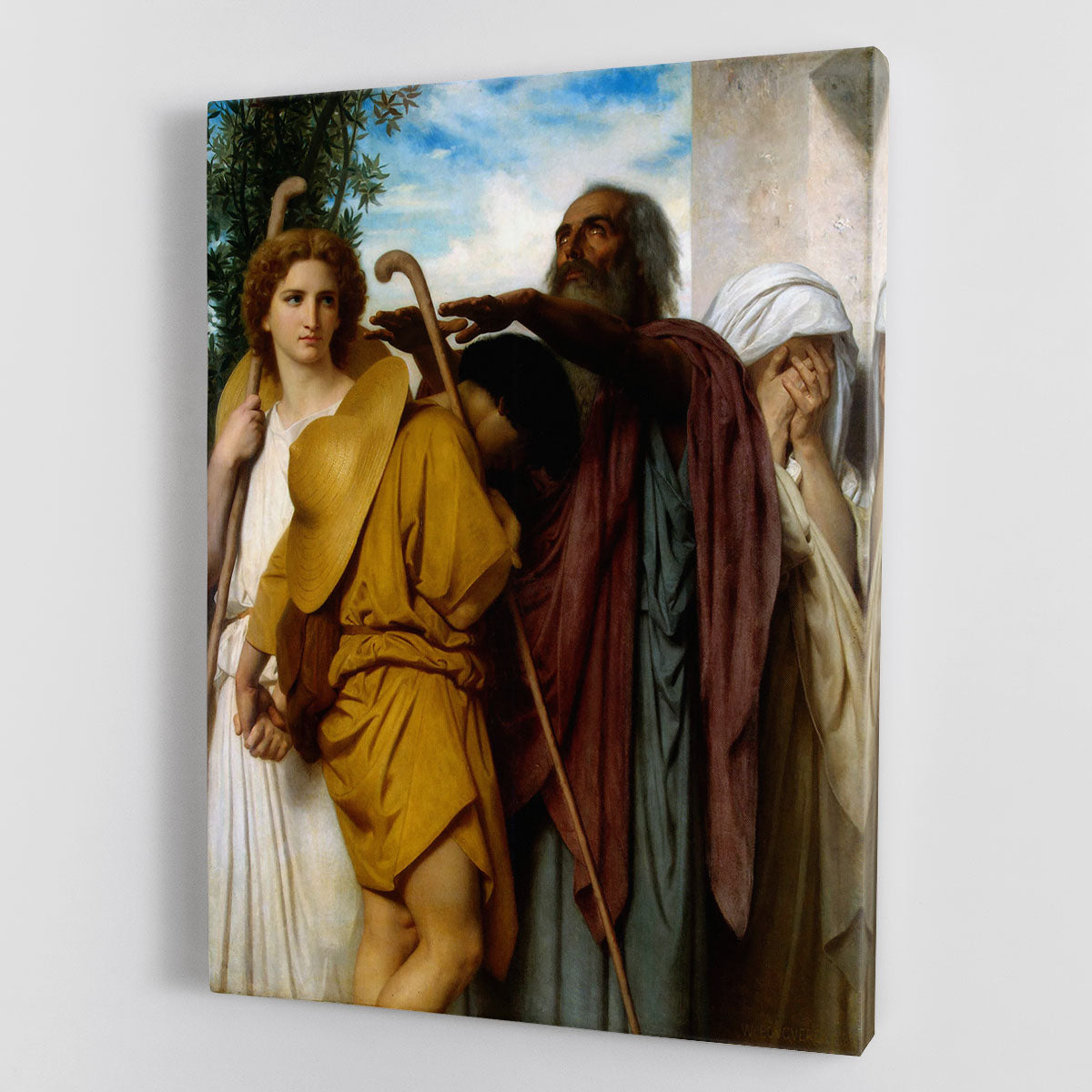 Tobias Saying Good-Bye to his Father By Bouguereau Canvas Print or Poster - Canvas Art Rocks - 1