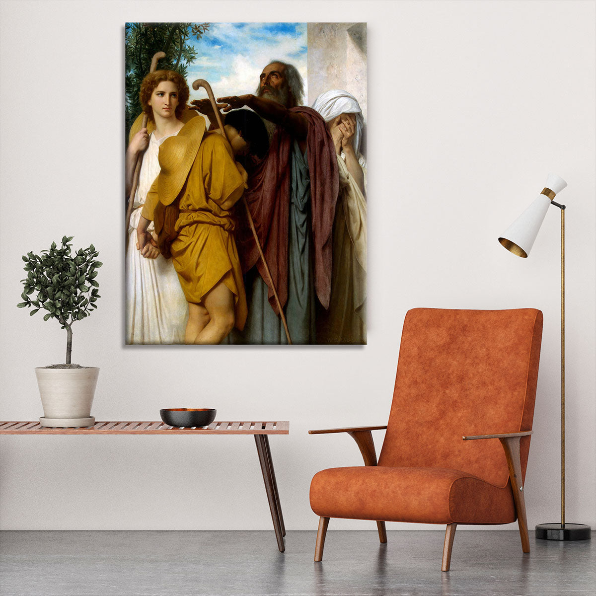 Tobias Saying Good-Bye to his Father By Bouguereau Canvas Print or Poster - Canvas Art Rocks - 6