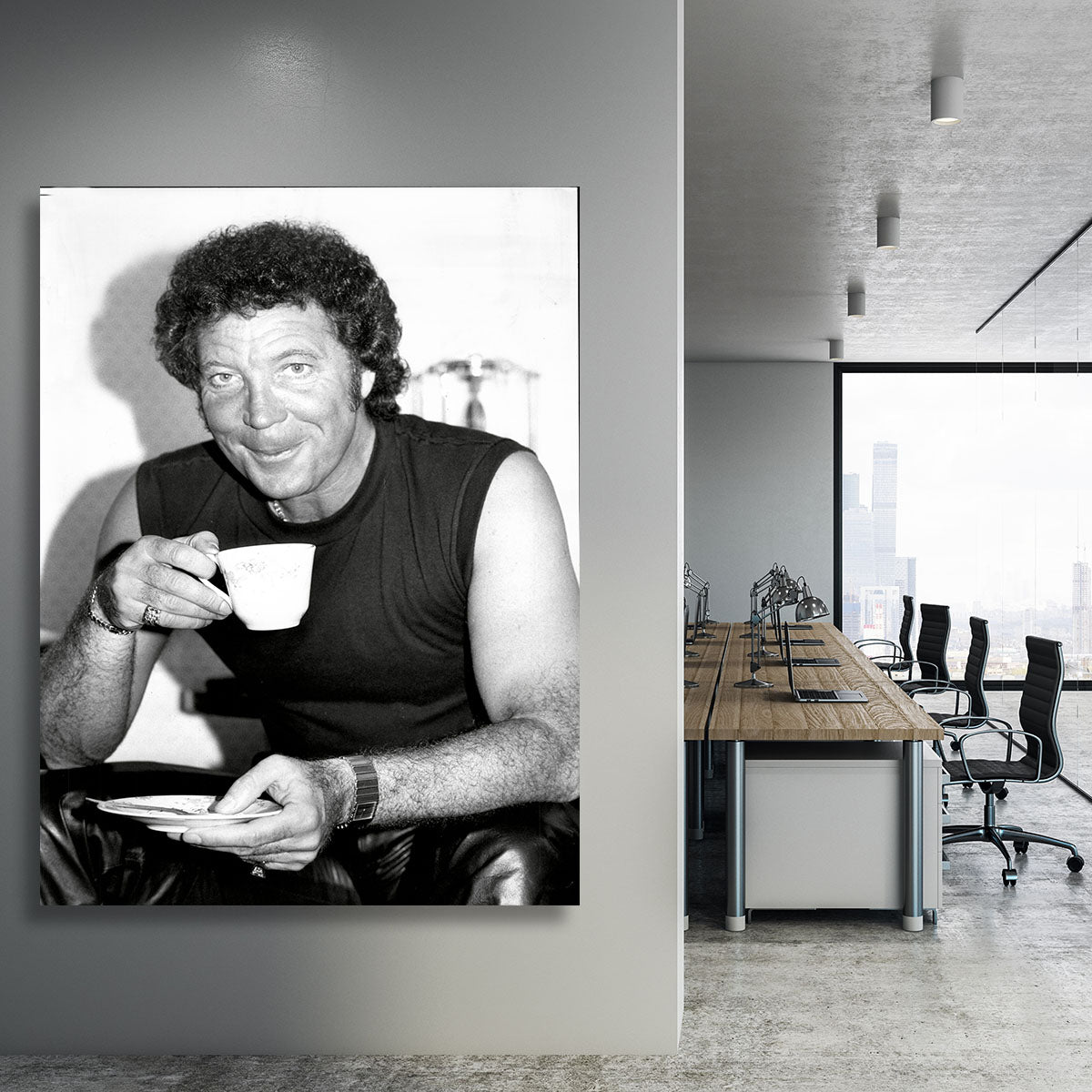 Tom Jones with a cuppa Canvas Print or Poster - Canvas Art Rocks - 3