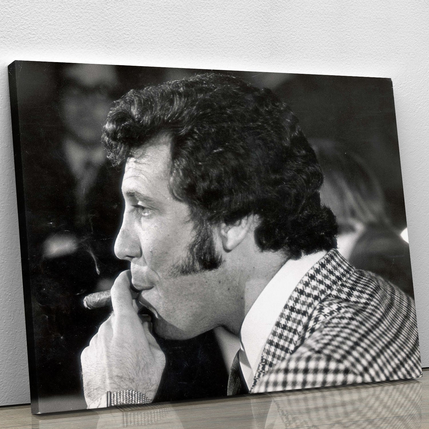 Tom Jones with cigar Canvas Print or Poster - Canvas Art Rocks - 1