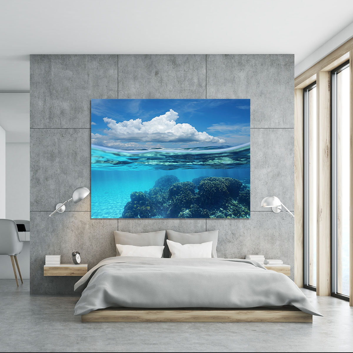 Top half with blue sky and cloud Canvas Print or Poster - Canvas Art Rocks - 5