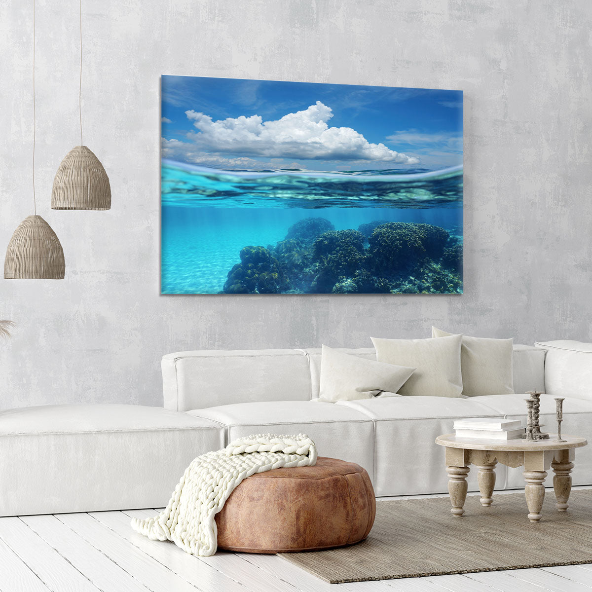 Top half with blue sky and cloud Canvas Print or Poster - Canvas Art Rocks - 6