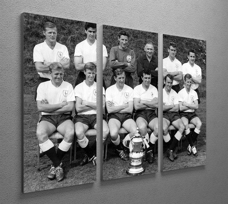 Tottenham Hotspur Team 1962-63 With FA Cup 3 Split Panel Canvas Print - Canvas Art Rocks - 2