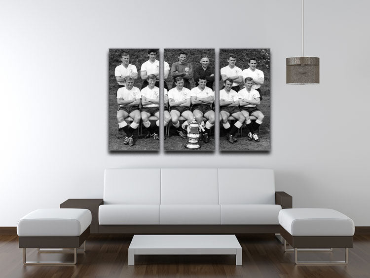 Tottenham Hotspur Team 1962-63 With FA Cup 3 Split Panel Canvas Print - Canvas Art Rocks - 3