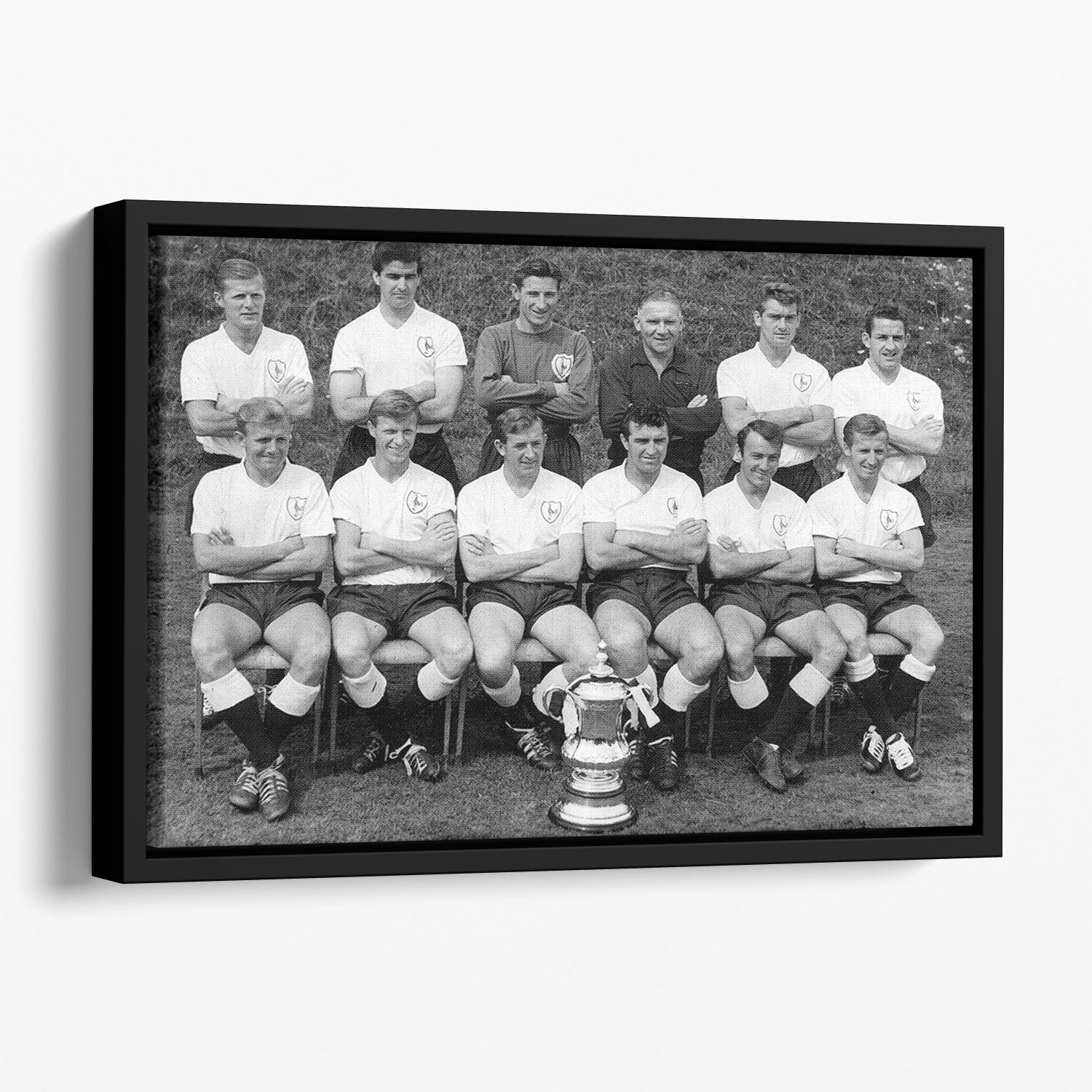 Tottenham Hotspur Team 1962-63 With FA Cup Floating Framed Canvas - Canvas Art Rocks - 1
