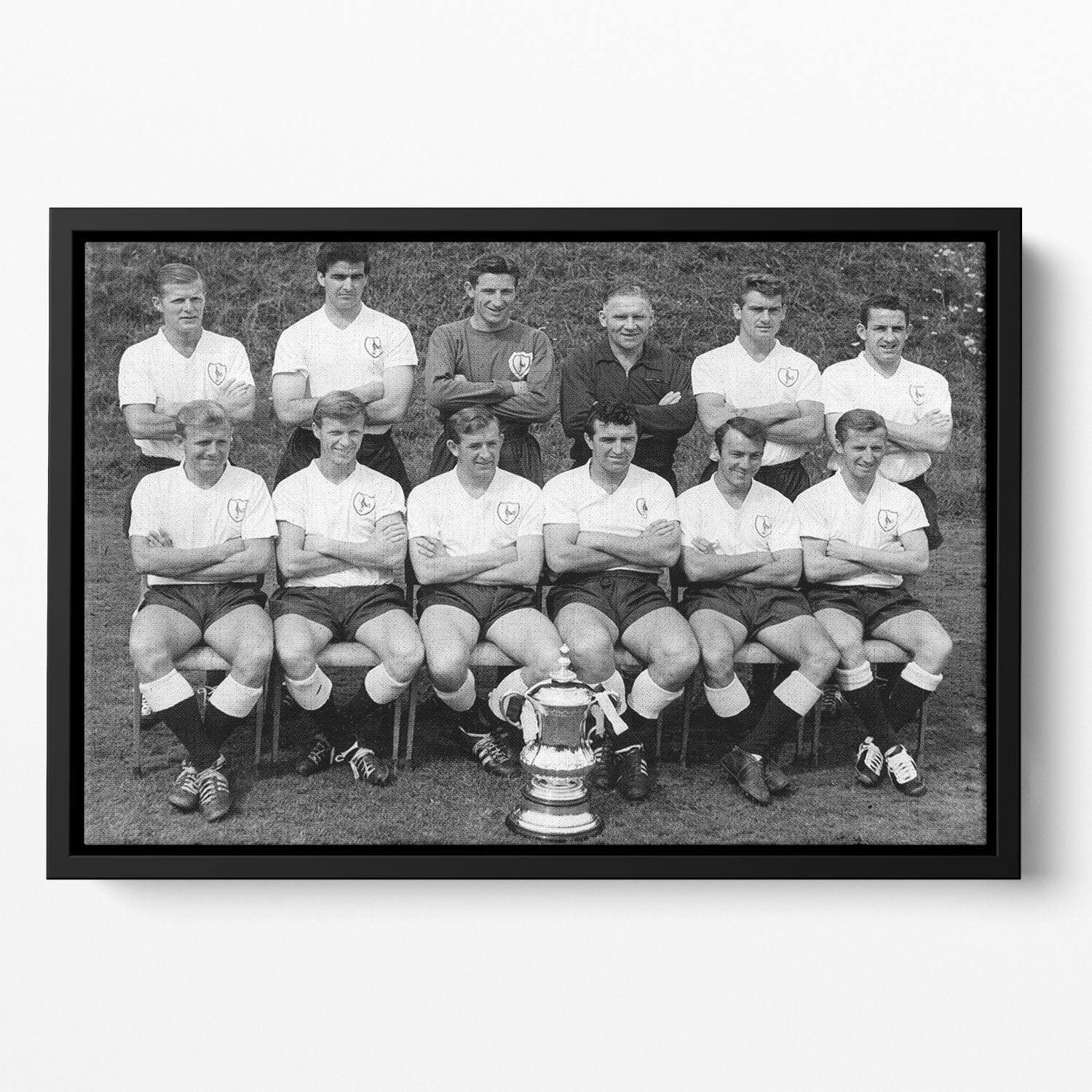 Tottenham Hotspur Team 1962-63 With FA Cup Floating Framed Canvas - Canvas Art Rocks - 2