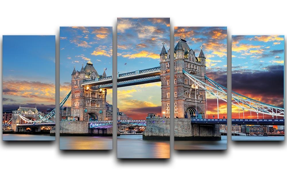 Tower Bridge 5 Split Panel Canvas  - Canvas Art Rocks - 1