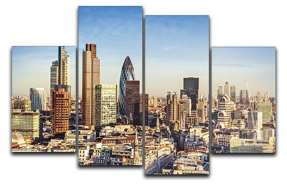Tower Lloyds of London and Canary Wharf 4 Split Panel Canvas  - Canvas Art Rocks - 1