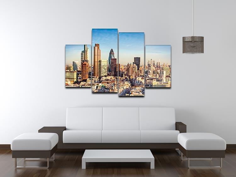Tower Lloyds of London and Canary Wharf 4 Split Panel Canvas  - Canvas Art Rocks - 3