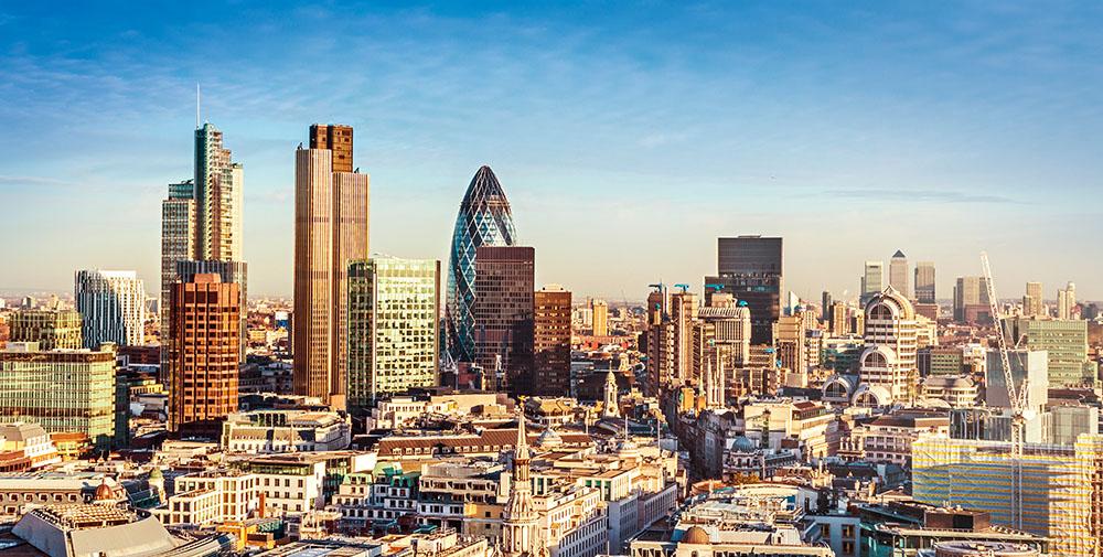 Tower Lloyds of London and Canary Wharf Wall Mural Wallpaper - Canvas Art Rocks - 1