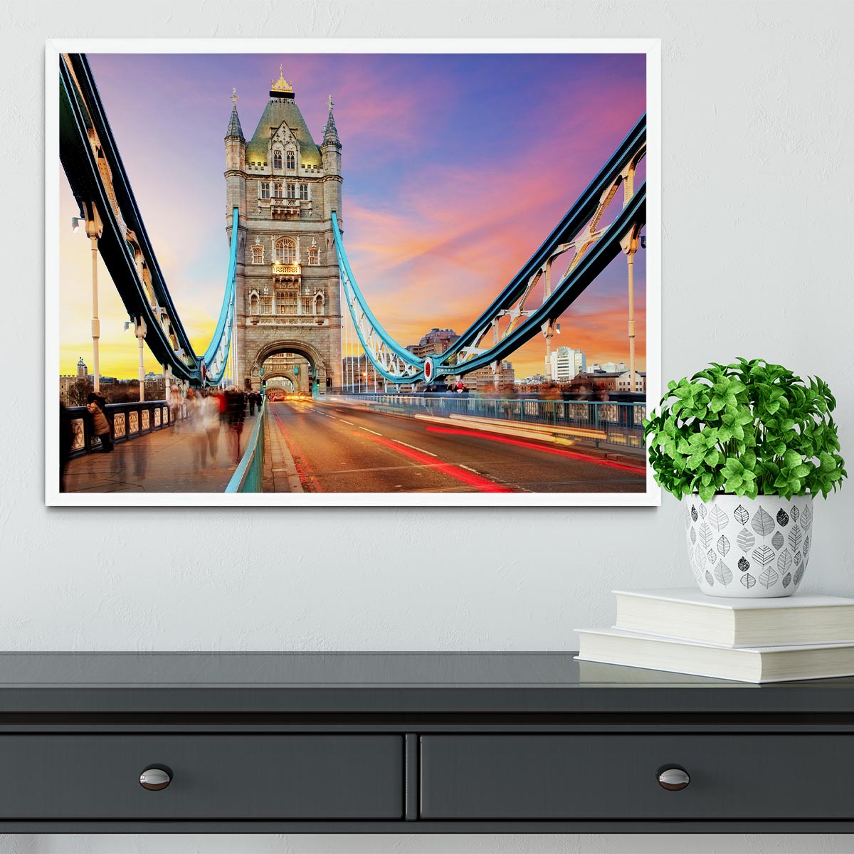 Tower bridge Motion Framed Print - Canvas Art Rocks -6