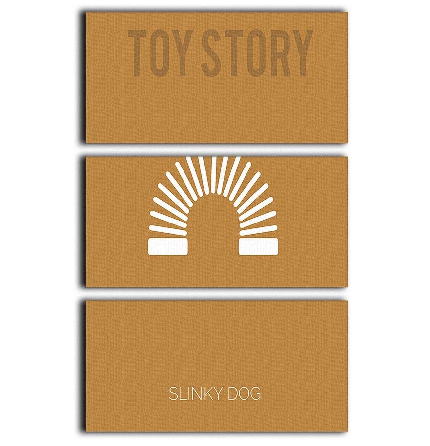 Toy Story Slinky Dog Minimal Movie 3 Split Panel Canvas Print - Canvas Art Rocks - 1